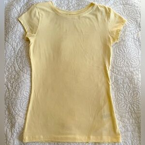 pastel yellow short sleeve top